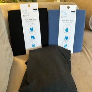3 Time and Tru Multi-wear Wrap - 2 NWT (black & blue) 1 open, like new (gray)